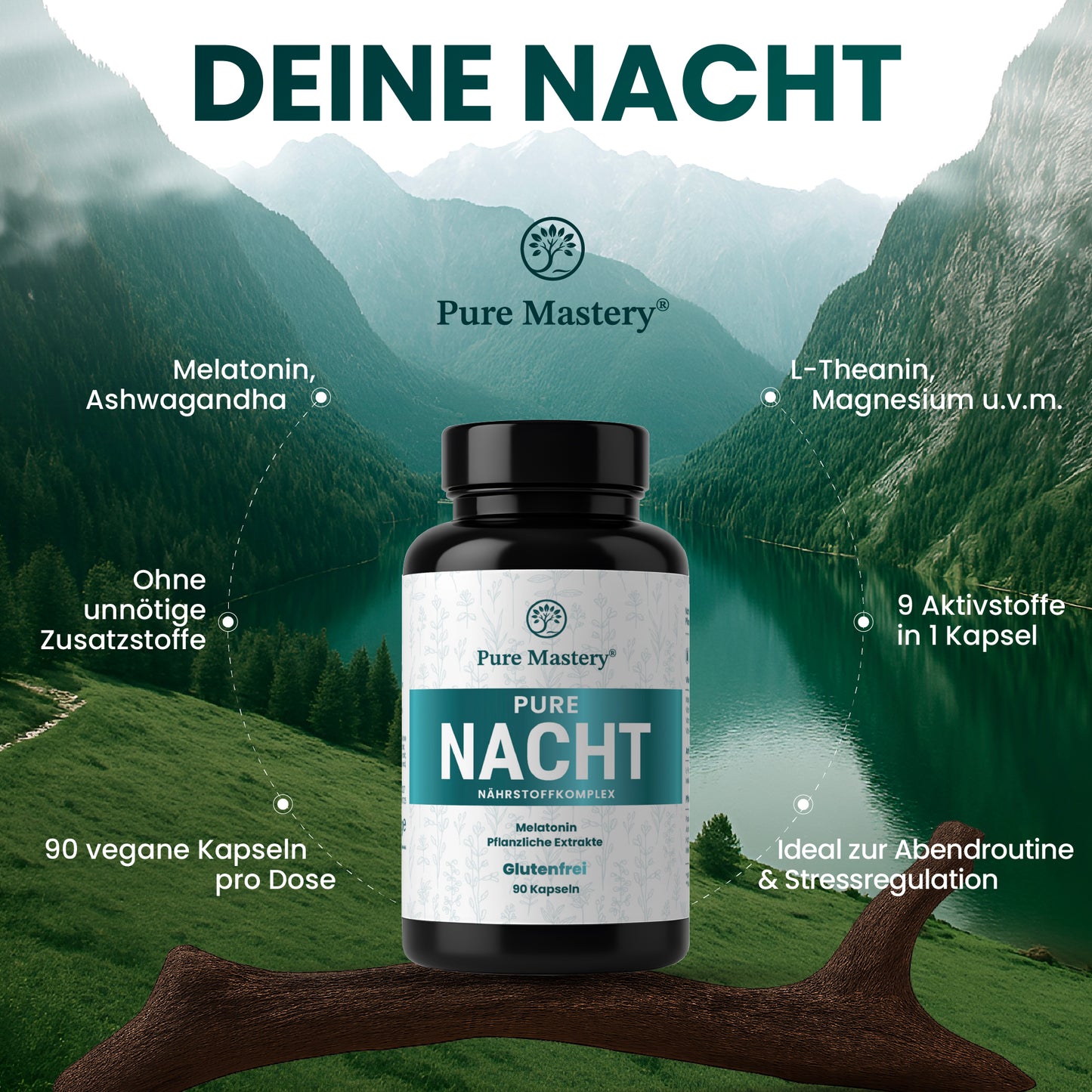 Pure Mastery® - Pure Nacht Nährstoffkomplex mit Melatonin